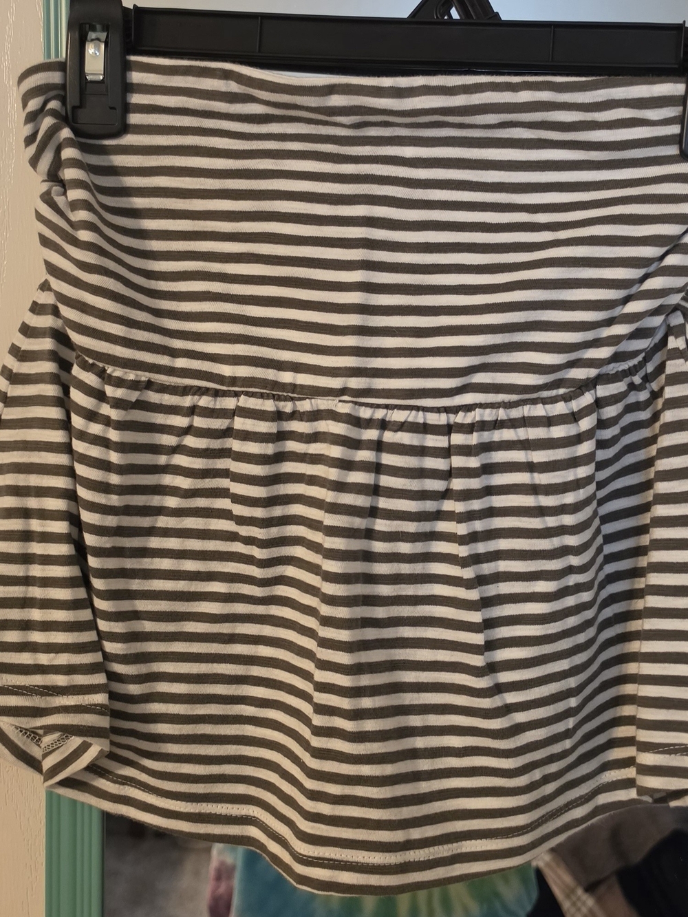 American Eagle Outfitters Striped Crop Top - Taupe & White